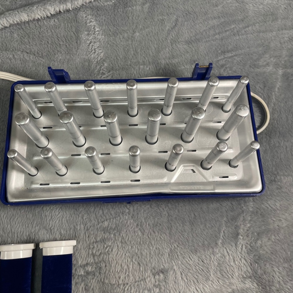 Remington Aqua Curl Heated Hair Roller Set 20 Rollers Blue Velvet Complete Base - Picture 6 of 6